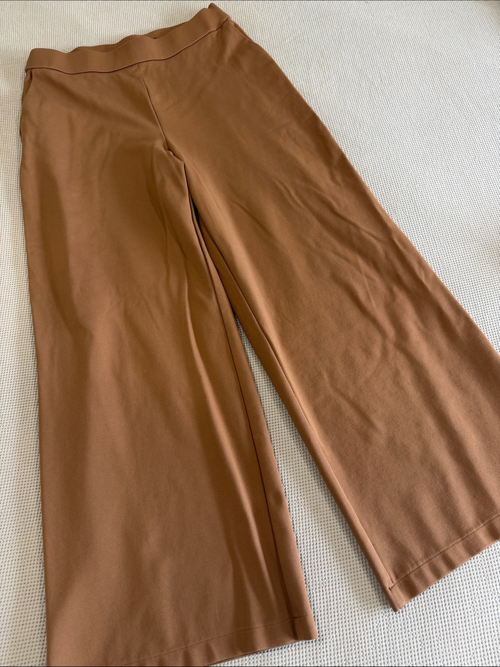 INC International Concepts Wide-Leg Ponte Pants in Camel Brown